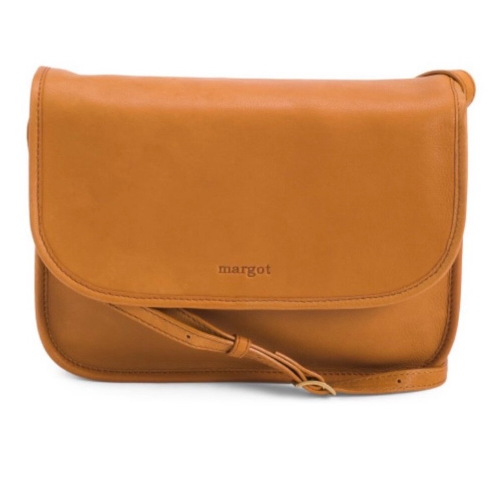 margot Cognac Leather Crossbody Bag